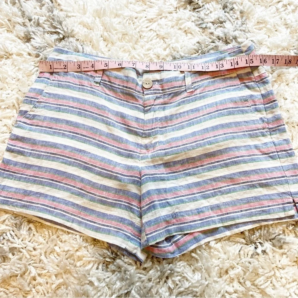 St. Tropez West | 100% Linen Stripped Shirts Size 4